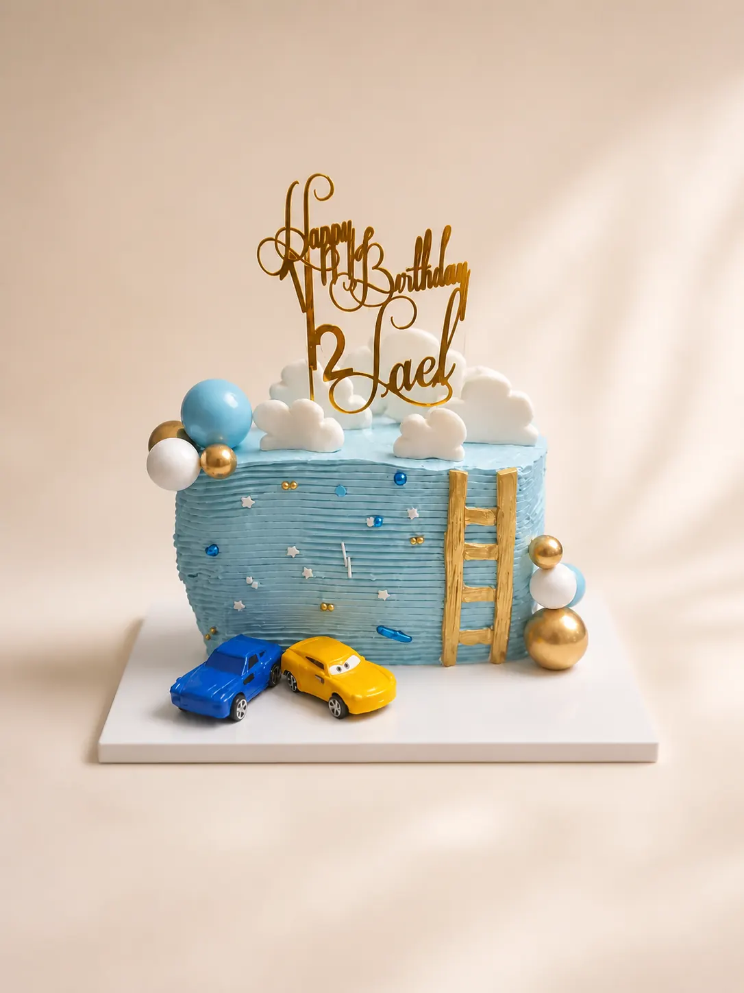 A themed red velvet cake with hand-modelled figures